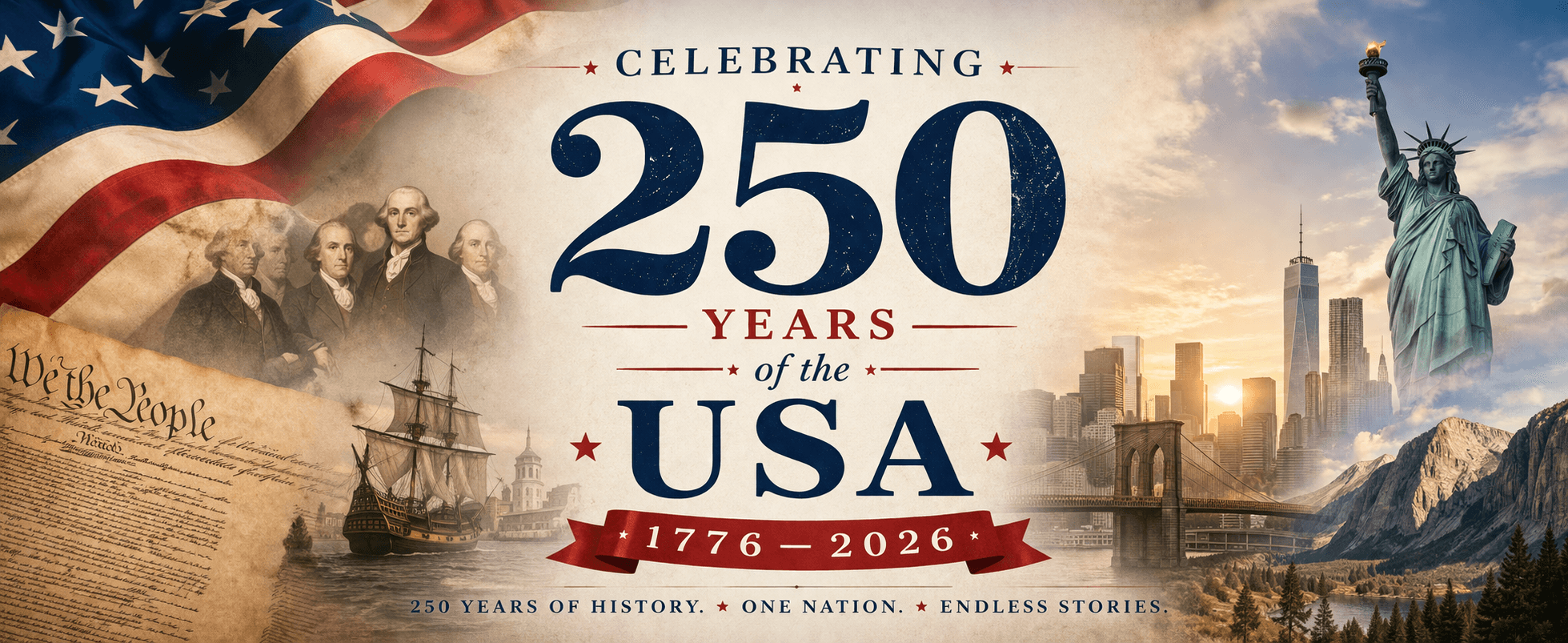 Celebrating 250 Years of the USA, 1776 to 2026
